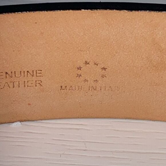 Qualheim Bollorini Italy Black Genuine Leather Bubble Glass Belt Size Small - Picture 7 of 14